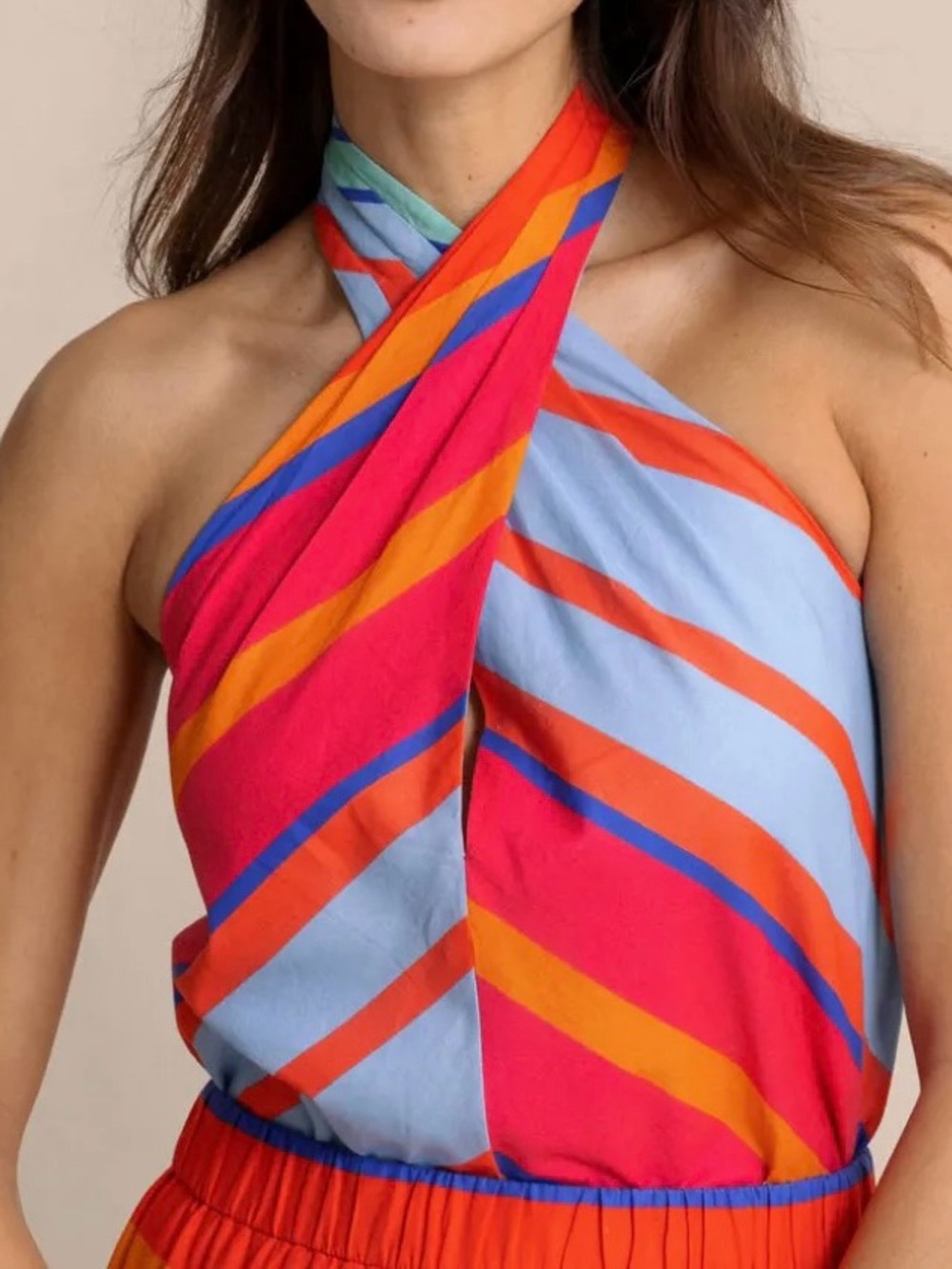 Southern Tide Fallon Calypso Cay Stripe Halter Top NWT